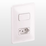 Interruptor 4×2 Zeffia Simples + Tomada 2p+T Pial Legrand 10A 250V Branco